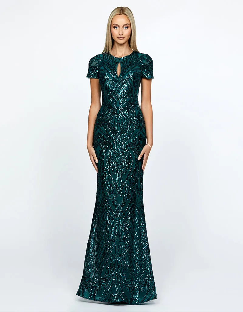 BRIENNE SHORT SLEEVE GOWN B67D23L