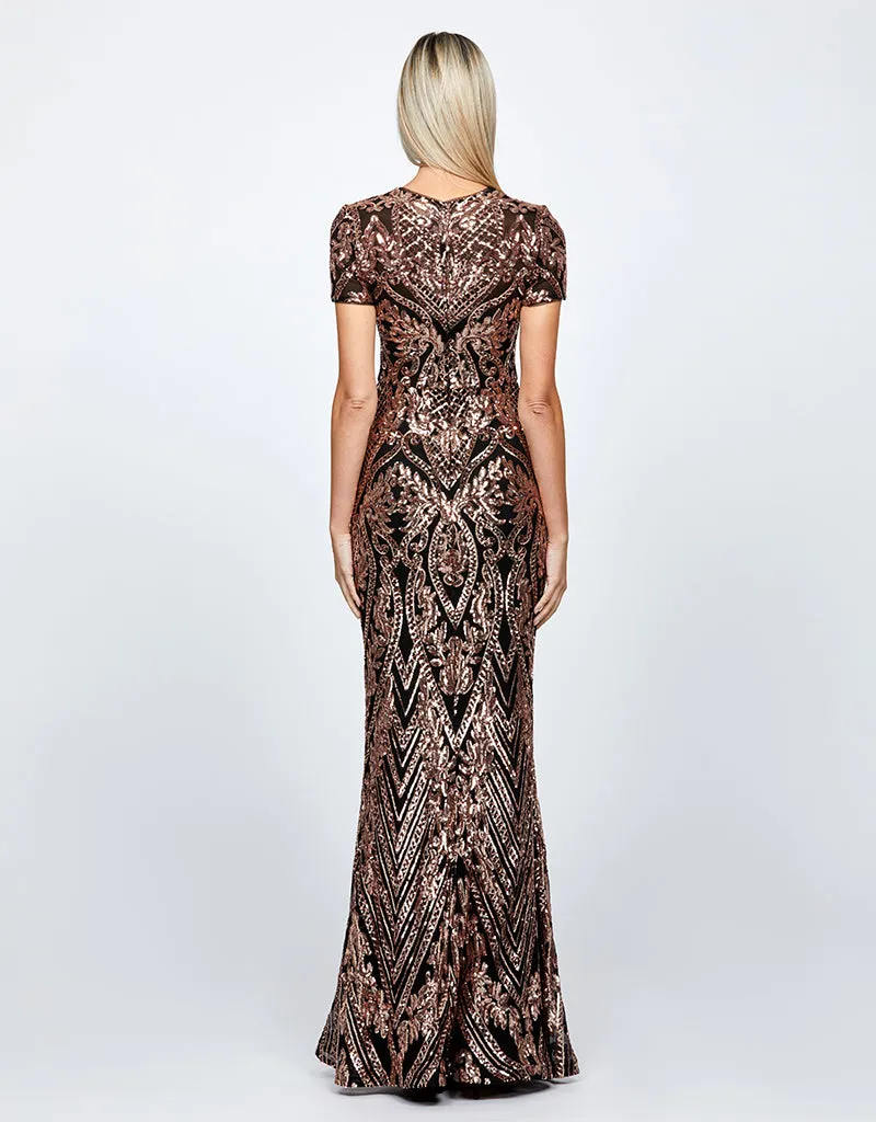 BRIENNE SHORT SLEEVE GOWN B67D23L