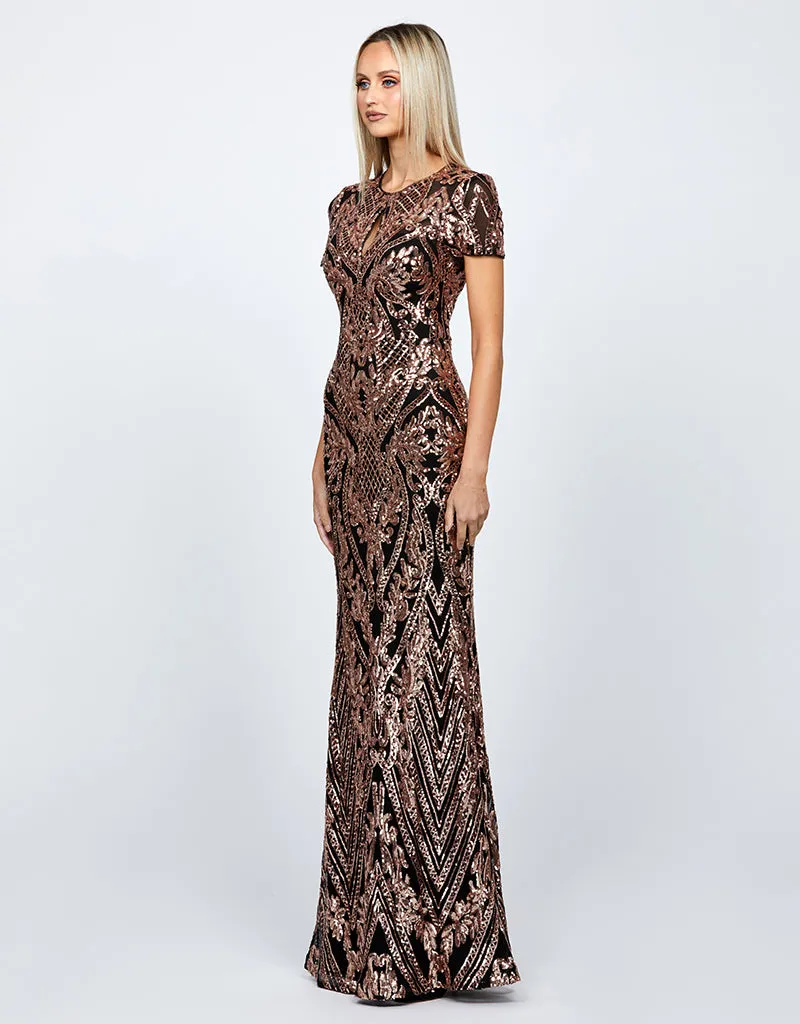 BRIENNE SHORT SLEEVE GOWN B67D23L