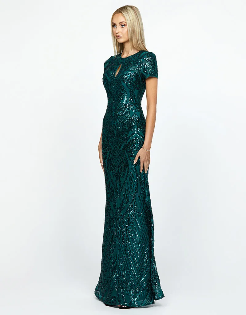 BRIENNE SHORT SLEEVE GOWN B67D23L
