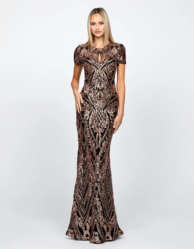 BRIENNE SHORT SLEEVE GOWN B67D23L