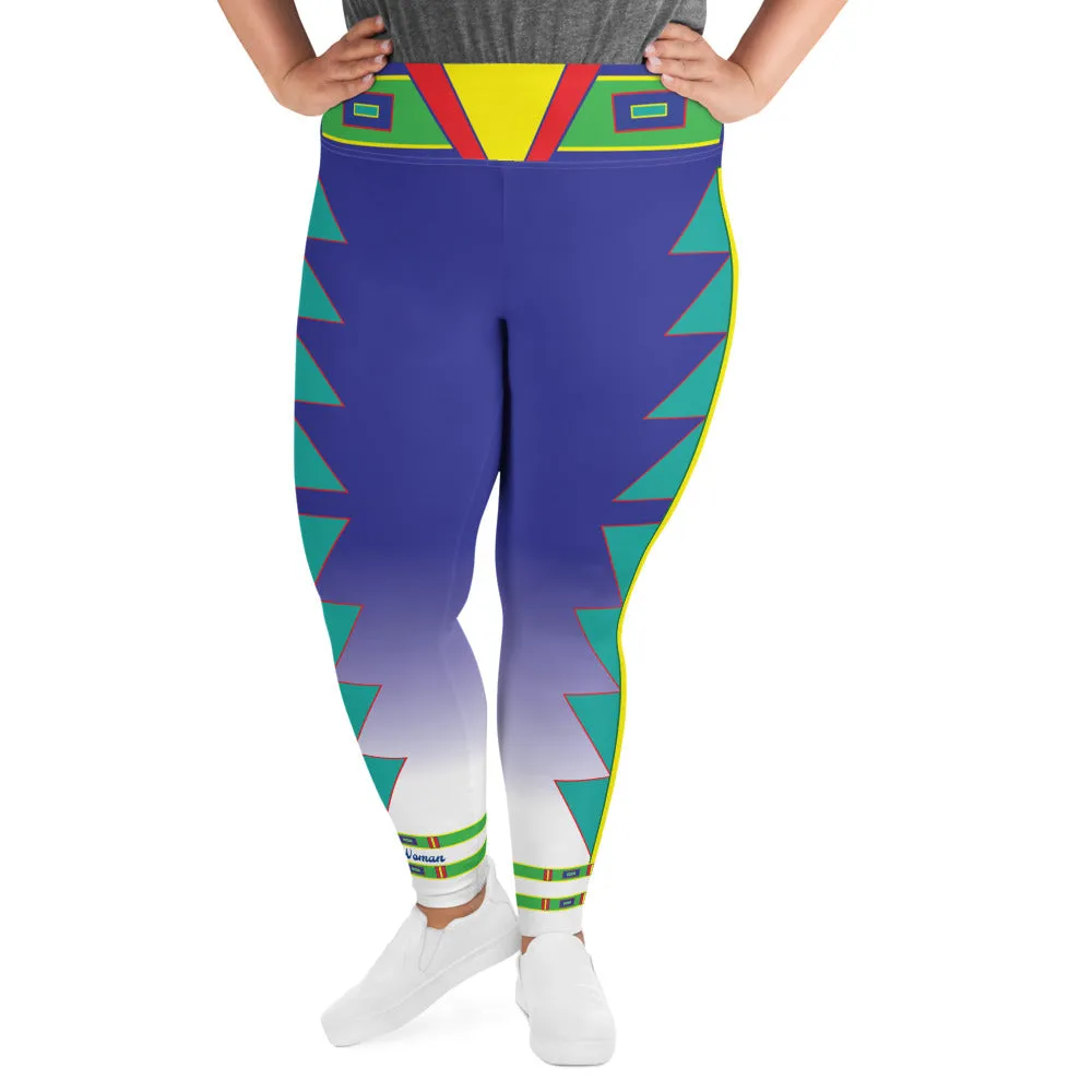 Centered Shua Blue Fade Plus Size Leggings