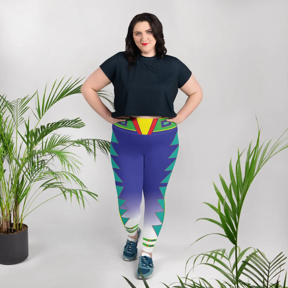 Centered Shua Blue Fade Plus Size Leggings