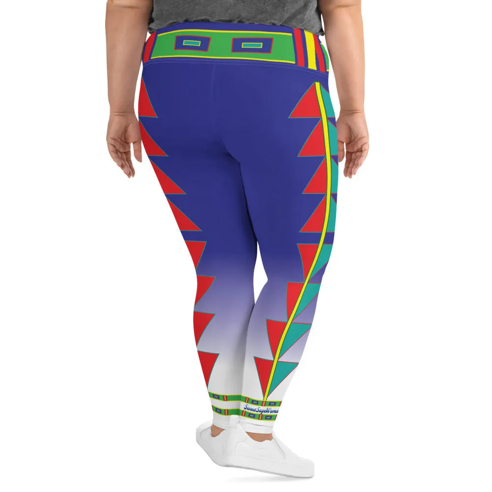 Centered Shua Blue Fade Plus Size Leggings
