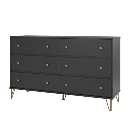 CHIC  Owen 6 Drawer Dresser, Black