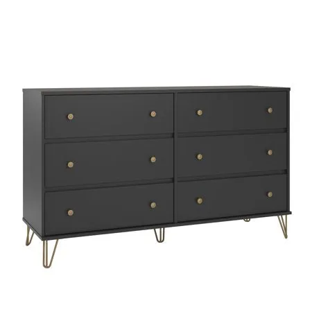 CHIC  Owen 6 Drawer Dresser, Black