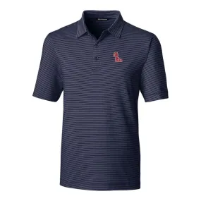 Cutter and Buck Ole Miss Pencil Stripe Polo with Stack Ole Miss Script