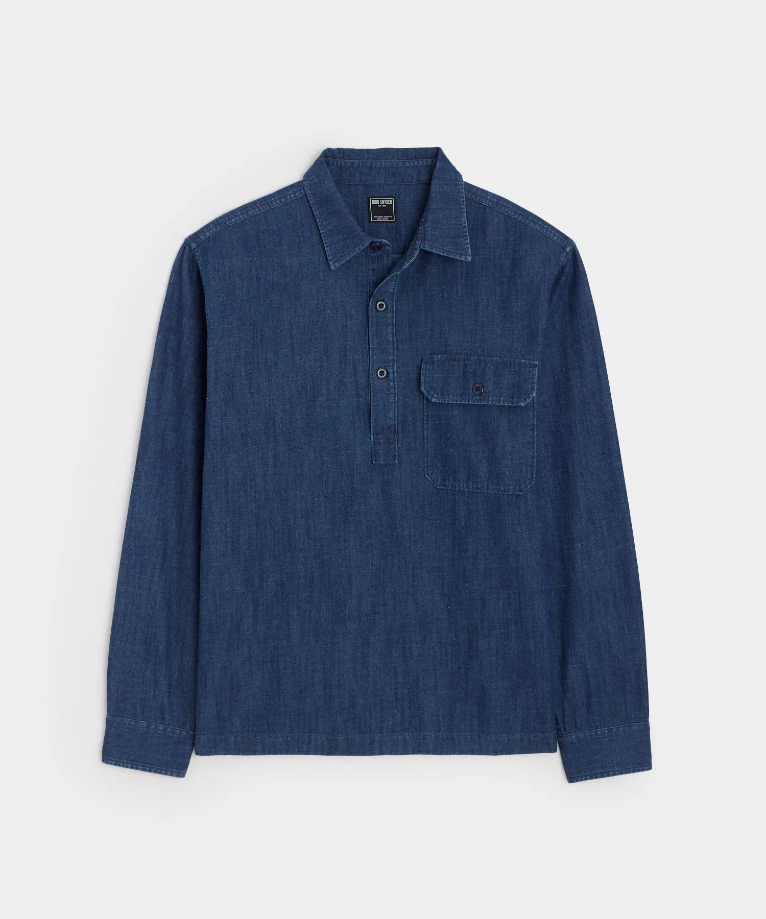 Denim Mariner Popover Shirt in Indigo