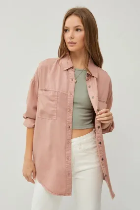 Denim Shirt - Full Size - Button Up Long Sleeve - by RISEN