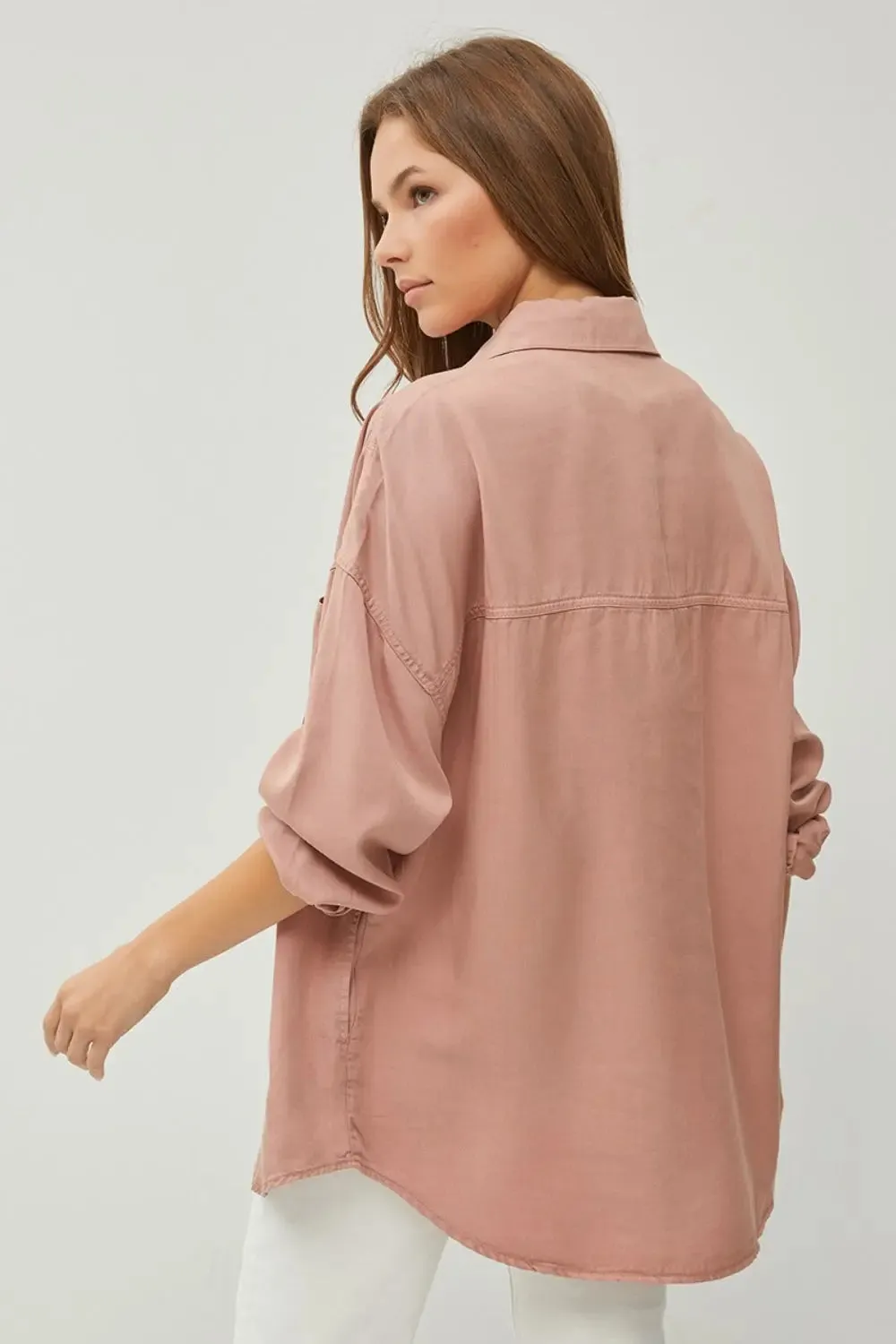 Denim Shirt - Full Size - Button Up Long Sleeve - by RISEN