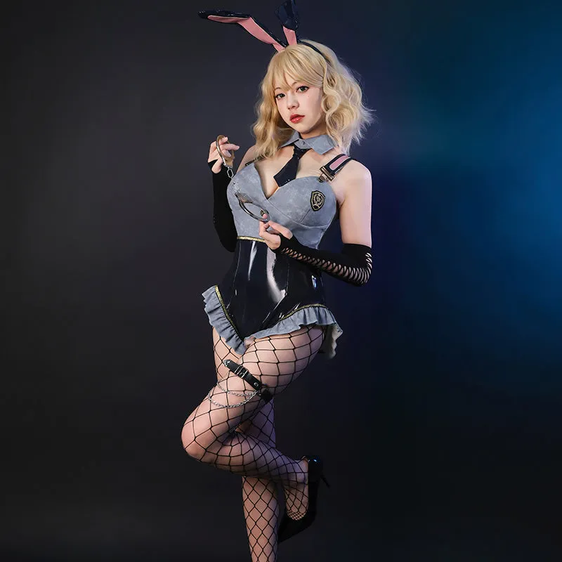 Denim Uniform Bunny Girl Cosplay Costume