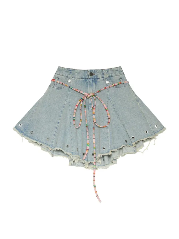 Denim Wash Hot Sweet Girl American Skirt