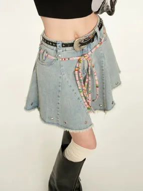 Denim Wash Hot Sweet Girl American Skirt