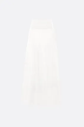 Flounced Lace Midi Skirt