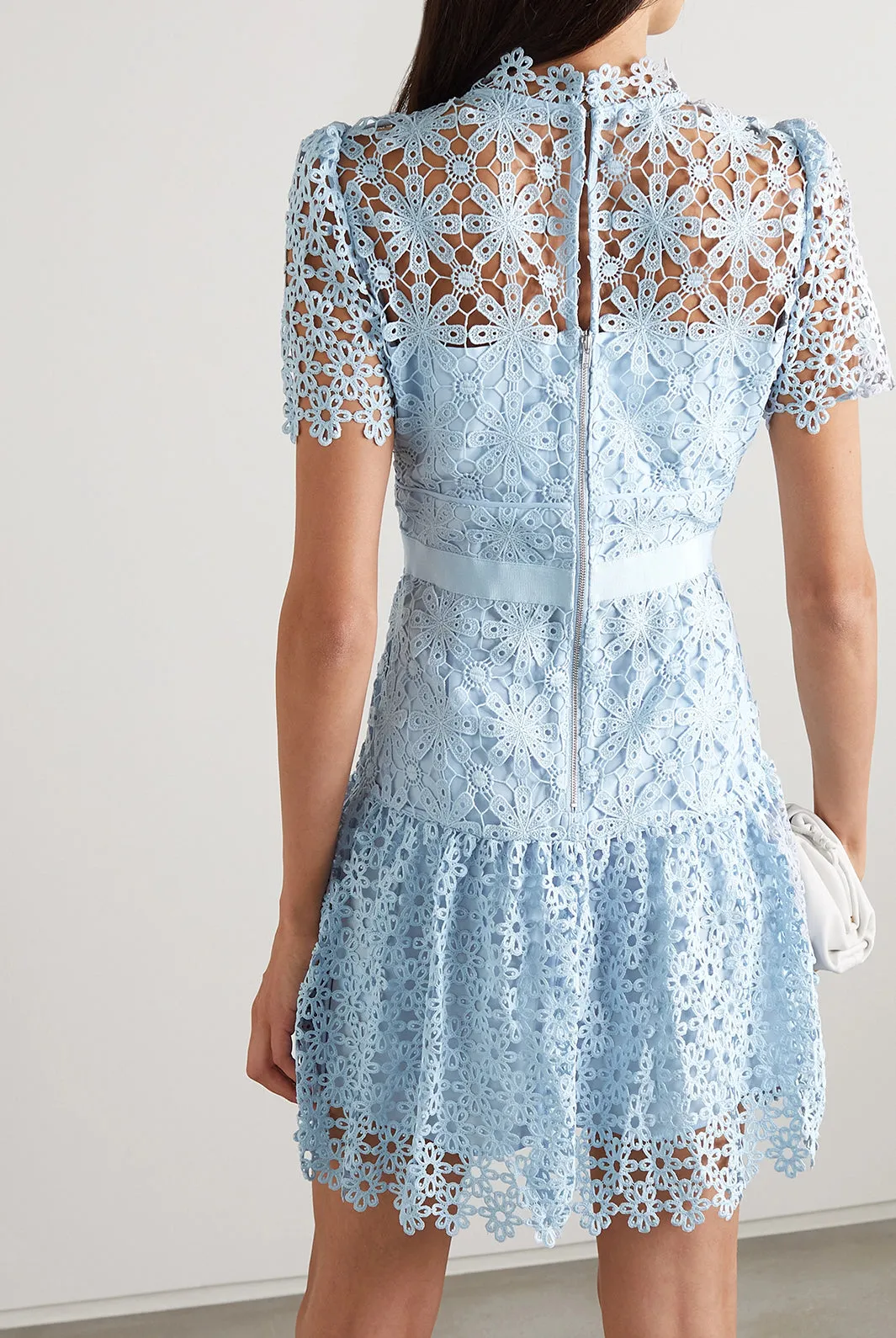 GEO GUIPURE MINI DRESS