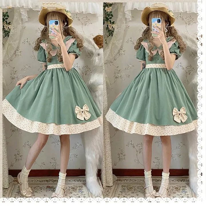 Kawaii Sweet Style Avocado Color Lolita Dress