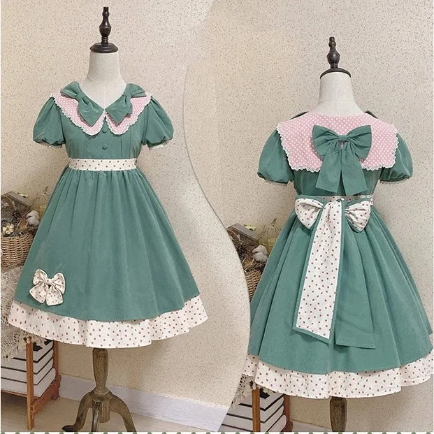 Kawaii Sweet Style Avocado Color Lolita Dress