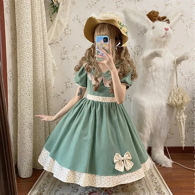 Kawaii Sweet Style Avocado Color Lolita Dress