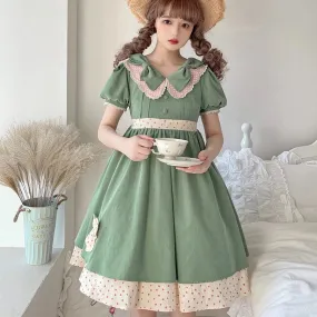 Kawaii Sweet Style Avocado Color Lolita Dress