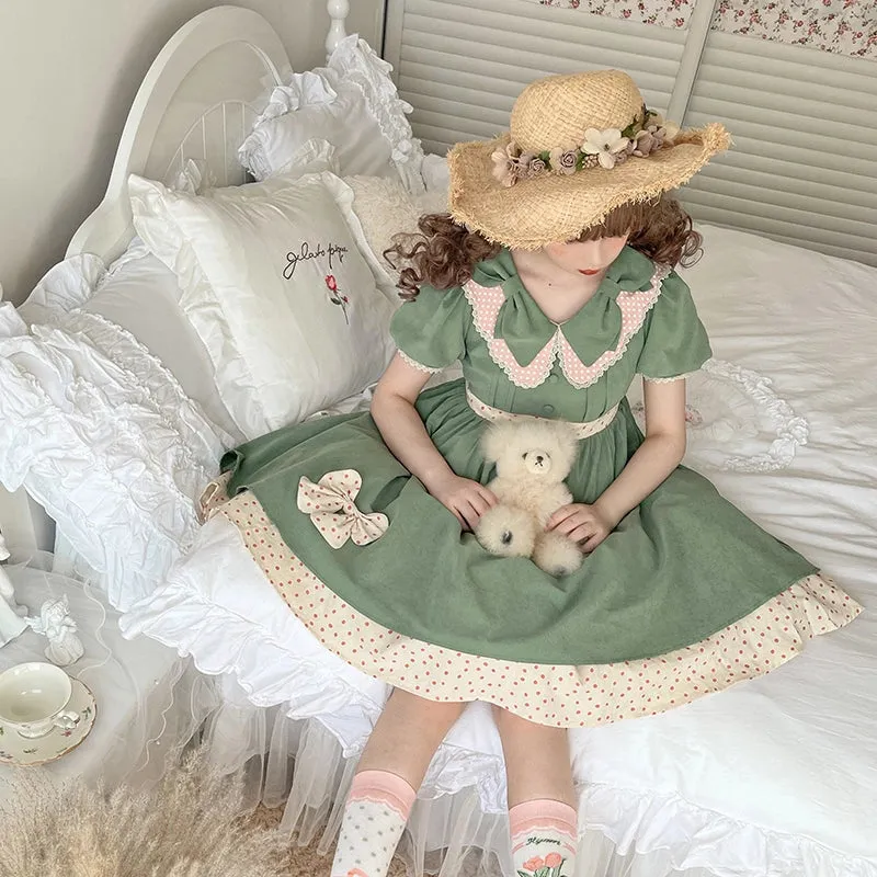 Kawaii Sweet Style Avocado Color Lolita Dress