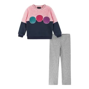 Kids (2-7) Crewneck & Flare Legging Set | Multicolor Smiles