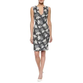 L’Agence Sleeveless Palm Tree Print Denim Dress Size 8 New