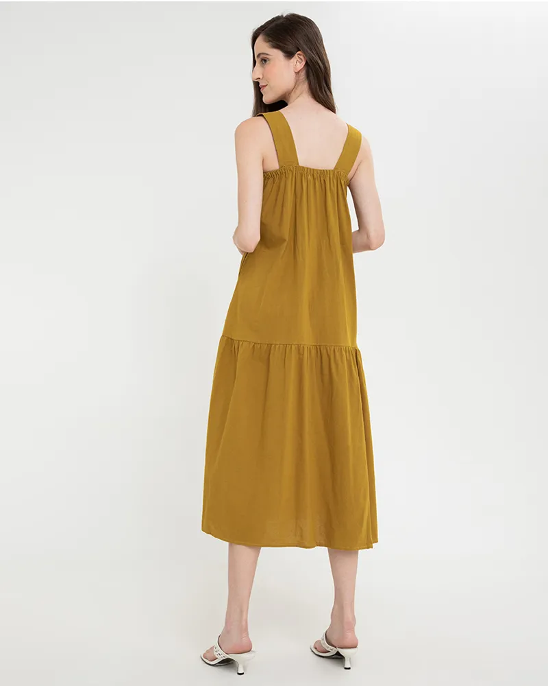Larissa Sleeveless Square Neck Midi Dress