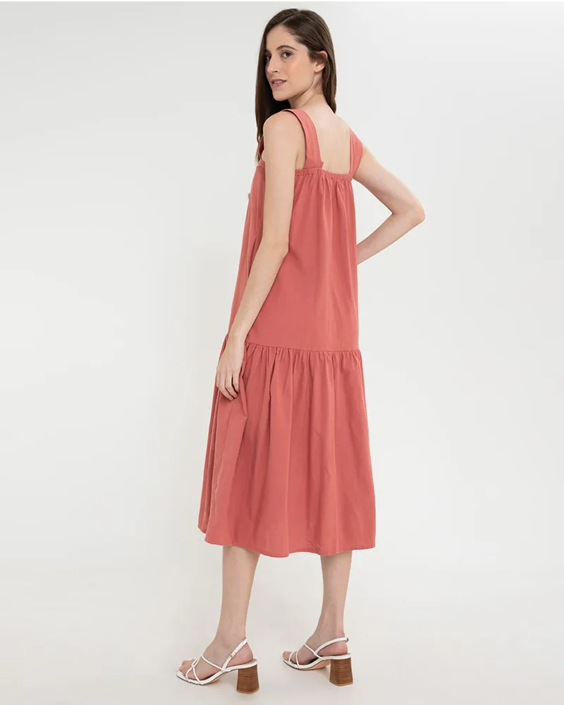 Larissa Sleeveless Square Neck Midi Dress