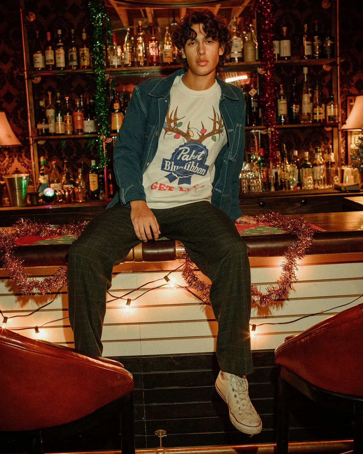 Pabst Holiday Lights Flea Market Fleece