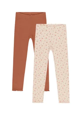 Ribbed Legging Set - Cherries, Poppy