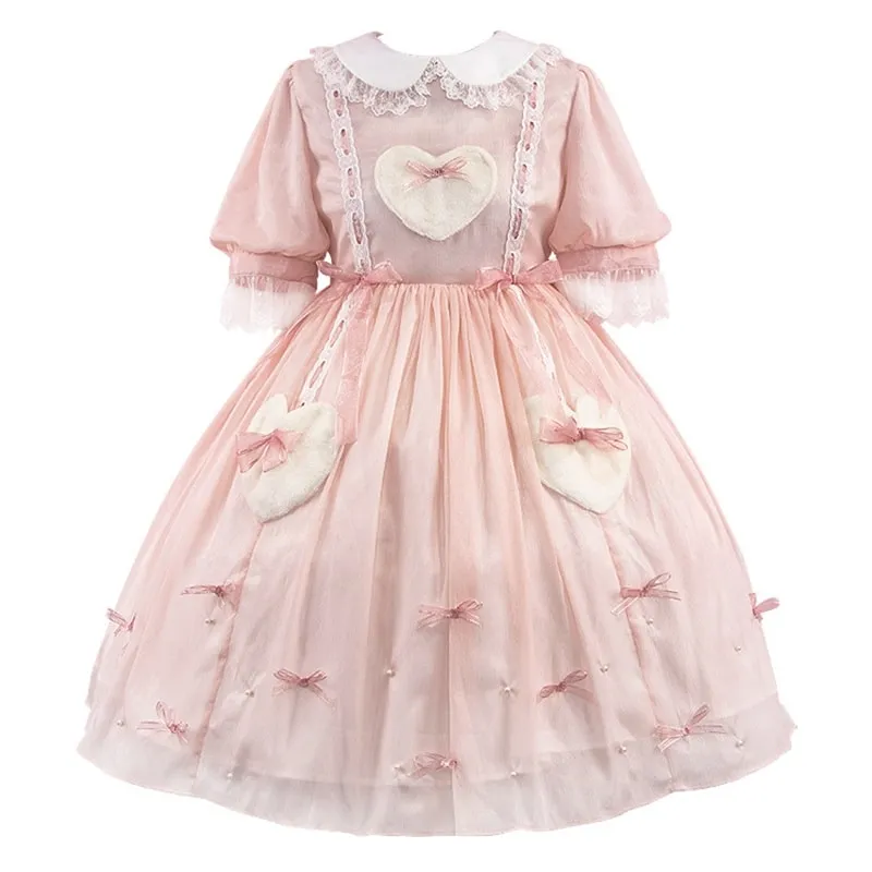 Sweet Polyester Short Sleeves Lolita Dress