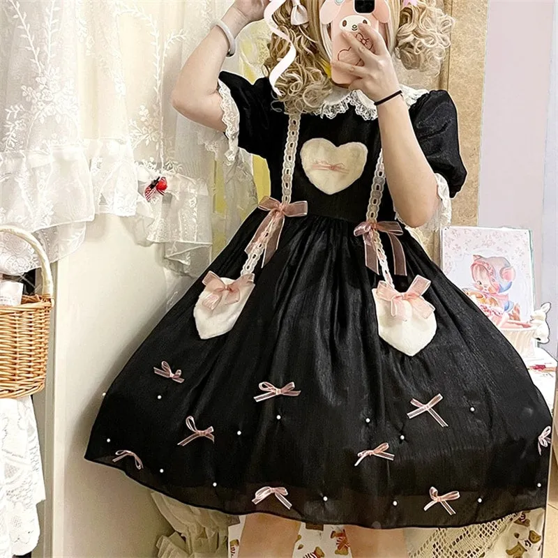 Sweet Polyester Short Sleeves Lolita Dress