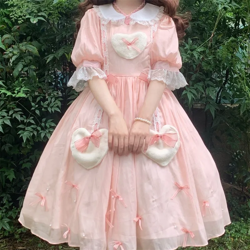 Sweet Polyester Short Sleeves Lolita Dress