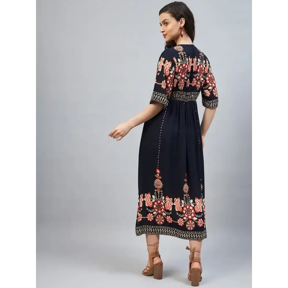 Women Stylish Viscose Rayon Maxi Dress